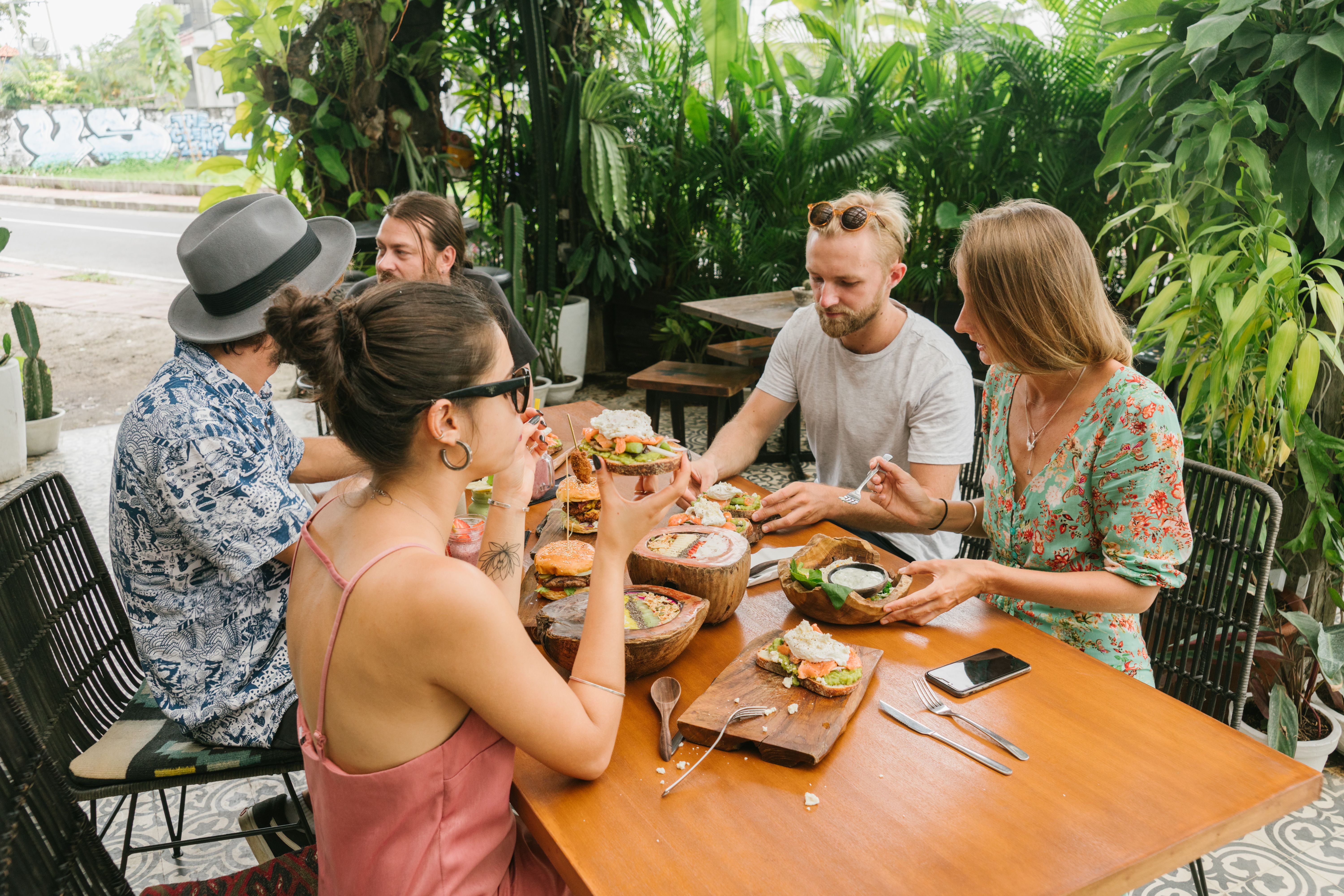 Friends enjoying brunch together