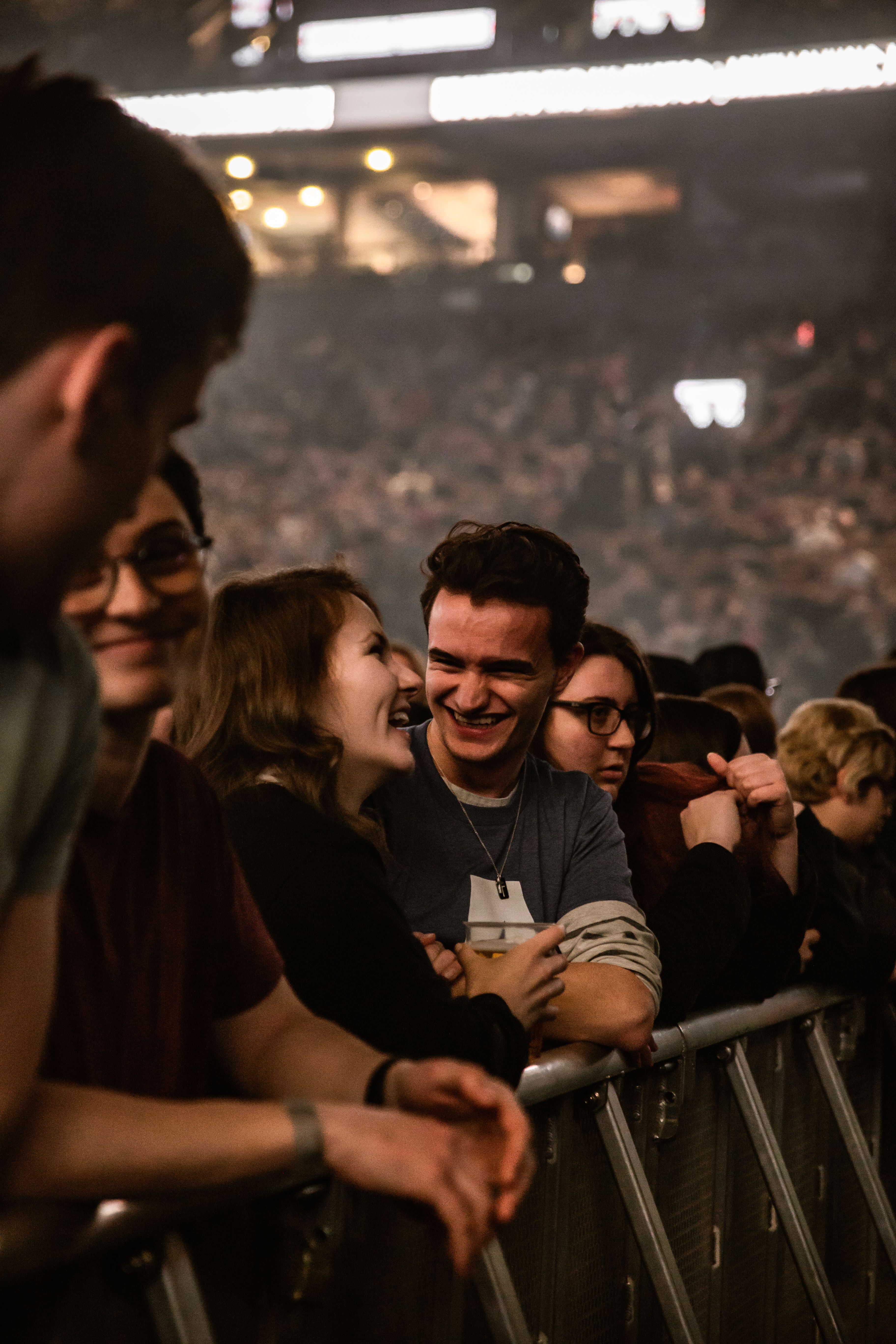 Friends together at a live concert
