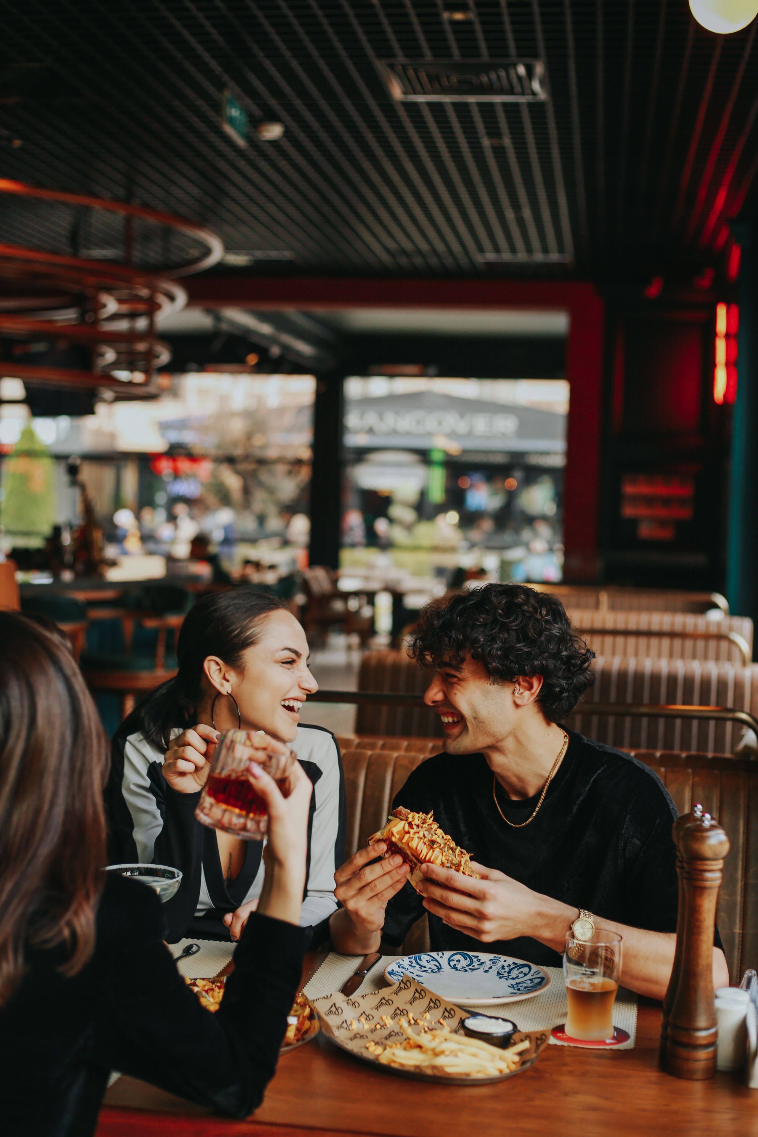 Friends enjoying dinner together